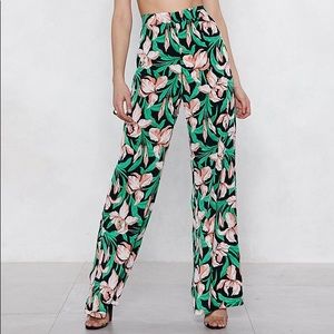 Floral Wide Leg Pants